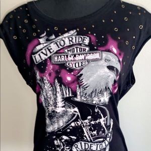 Harley Davidson Embellished Tshirt